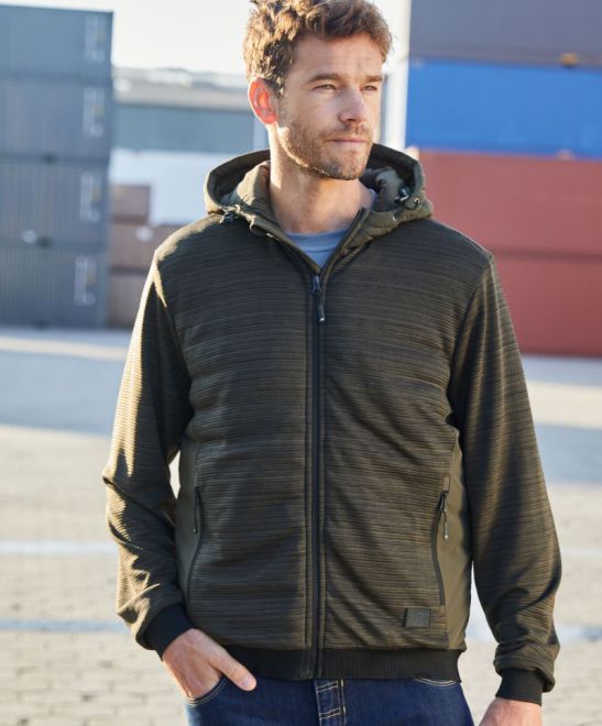 Wattierte Hybrid Strickfleece Jacke