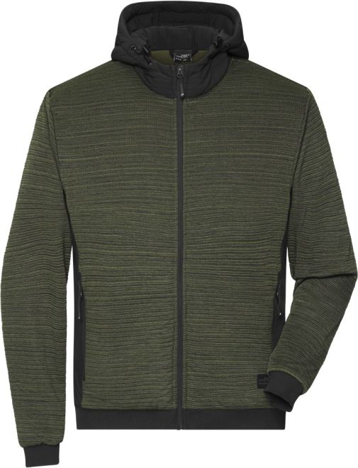 Wattierte Hybrid Strickfleece Jacke