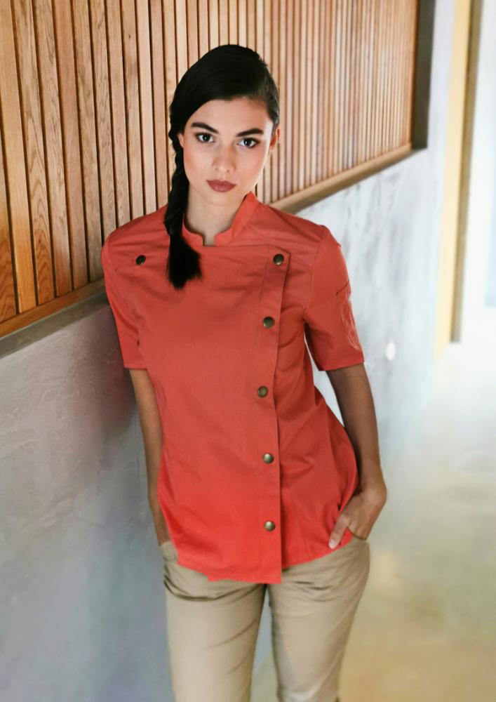 Kurzarm Kochjacke Jeans-Style Women  |  Art. Nr. JF 21