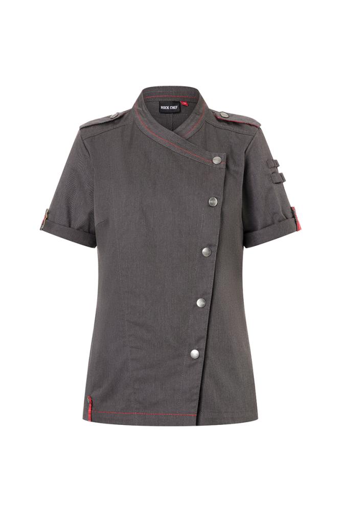 Kurzarm Damenkochjacke Denim-Style  |  Art. Nr. RCJF 14
