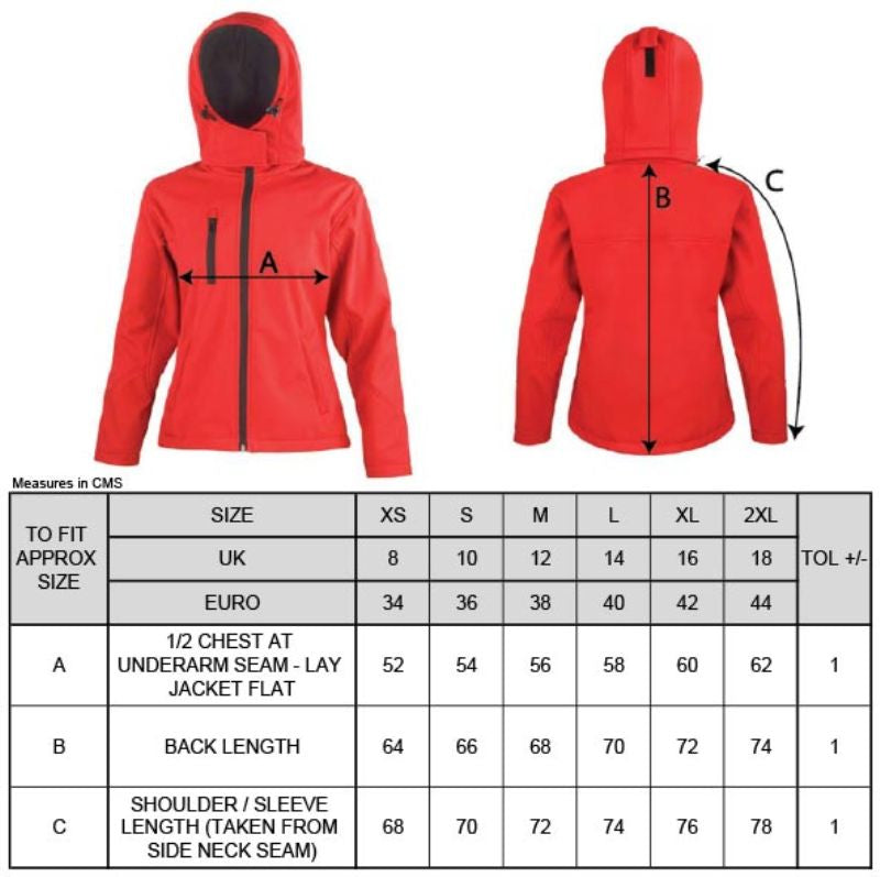 3-Lagen Softshell Kapuzenjacke (Damen)