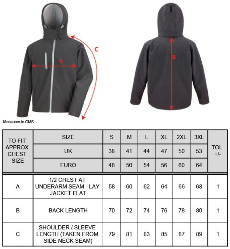 Herren 3-Lagen Softshell Kapuzenjacke