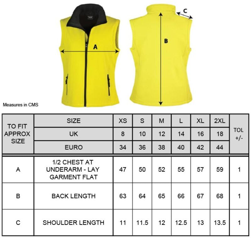 Vielseitiges 2-Lagen Softshell Gilet "Printable" (Damen)