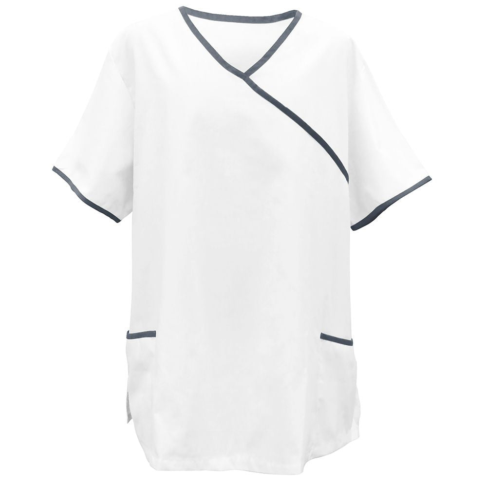 Schlupfkasack Weiß mit Paspel |  Art.-Nr. 2817