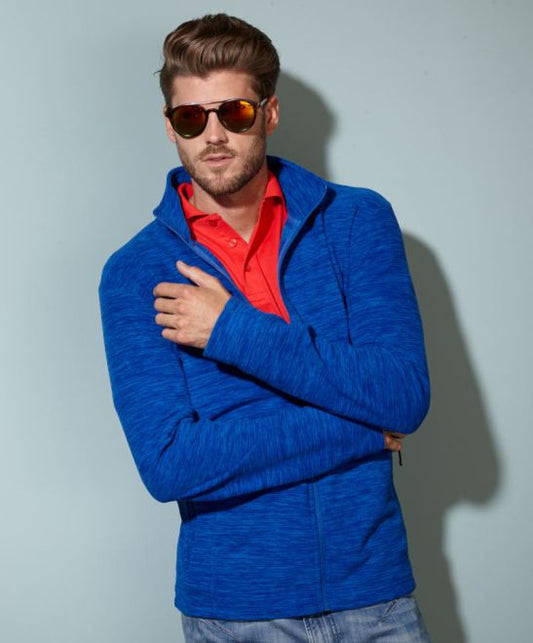 Herren Melange Fleece Jacke