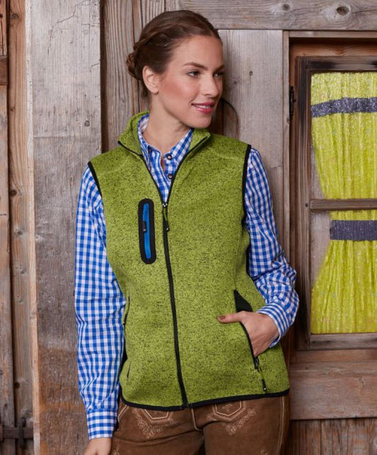 Damen Strickfleece Weste mit Stehkragen