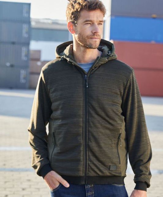 Wattierte Hybrid Strickfleece Jacke