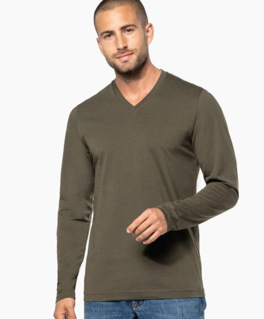 T-Shirt langarm V-Ausschnitt  |   Art. Nr. K 358