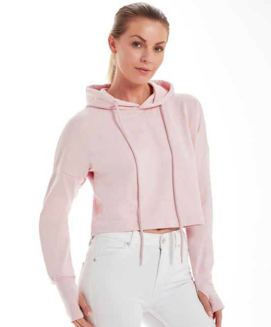 Damen Cropped Kapuzen Sweater