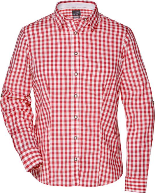 Karo Trachten Bluse  |  Art. Nr. JN 637