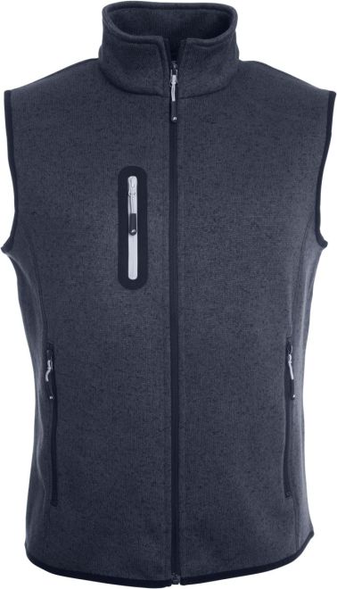 Herren Strickfleece Weste mit Stehkragen