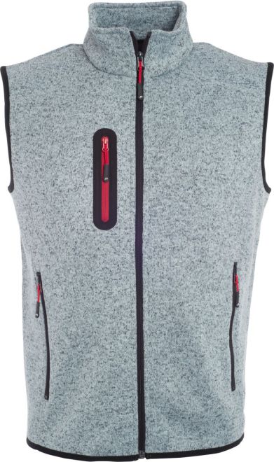 Herren Strickfleece Weste mit Stehkragen