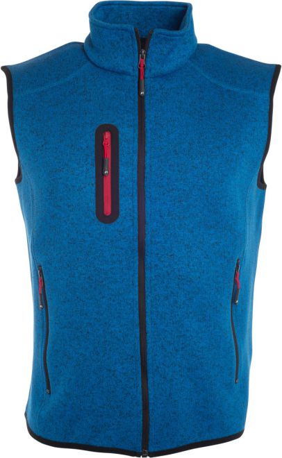 Herren Strickfleece Weste mit Stehkragen