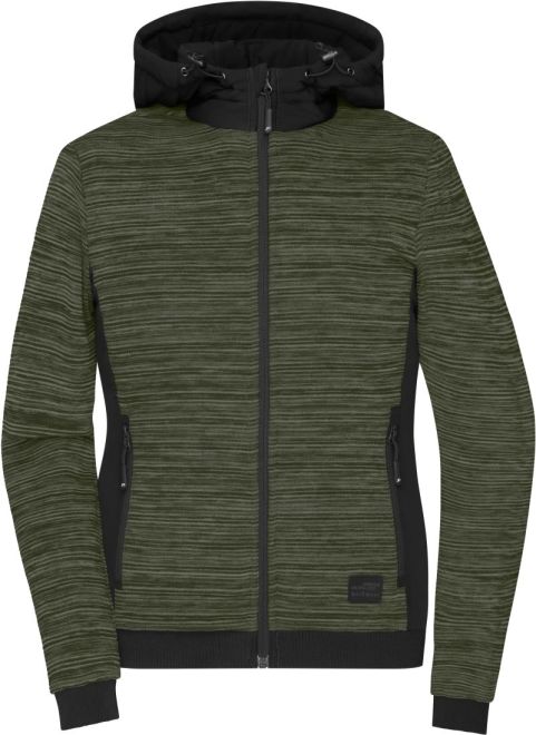 Wattierte Hybrid Strickfleece Jacke
