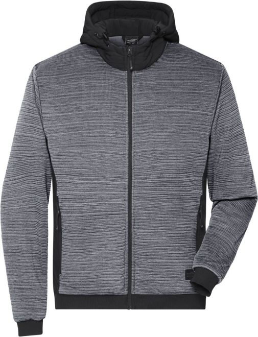Wattierte Hybrid Strickfleece Jacke