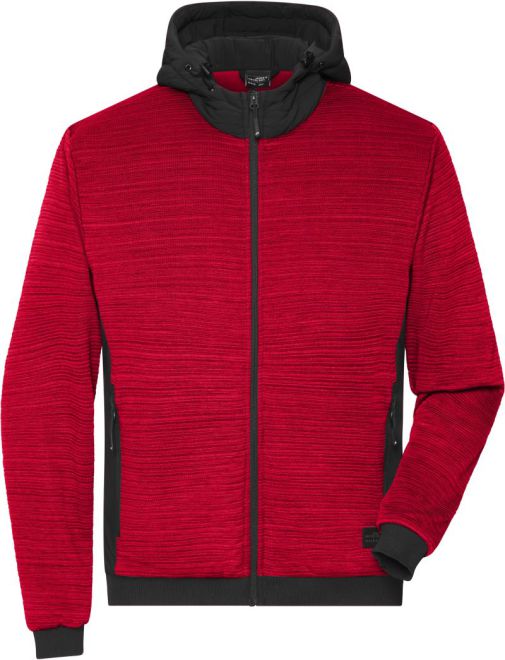 Wattierte Hybrid Strickfleece Jacke