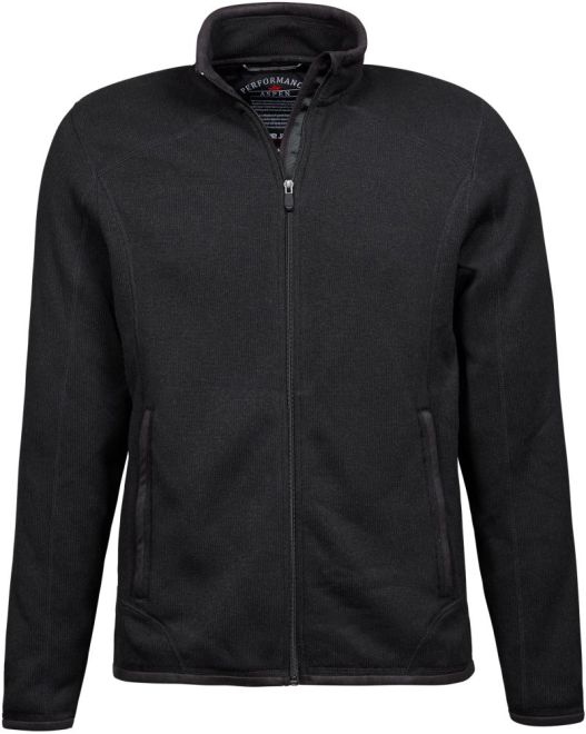 Herren Melange Strickfleece Jacke