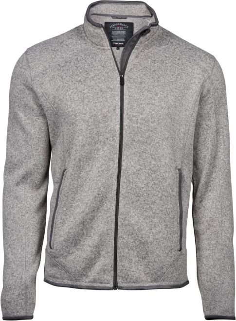 Herren Melange Strickfleece Jacke