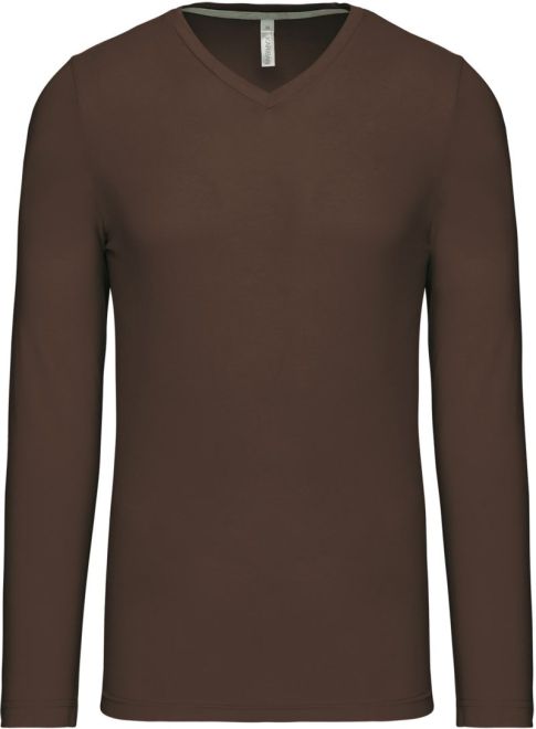 V-Ausschnitt T-Shirt langarm