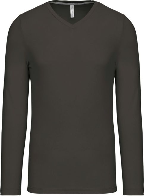 V-Ausschnitt T-Shirt langarm