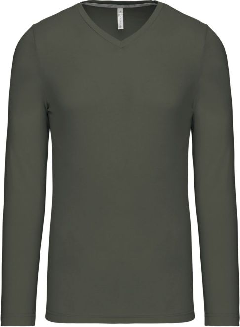 V-Ausschnitt T-Shirt langarm