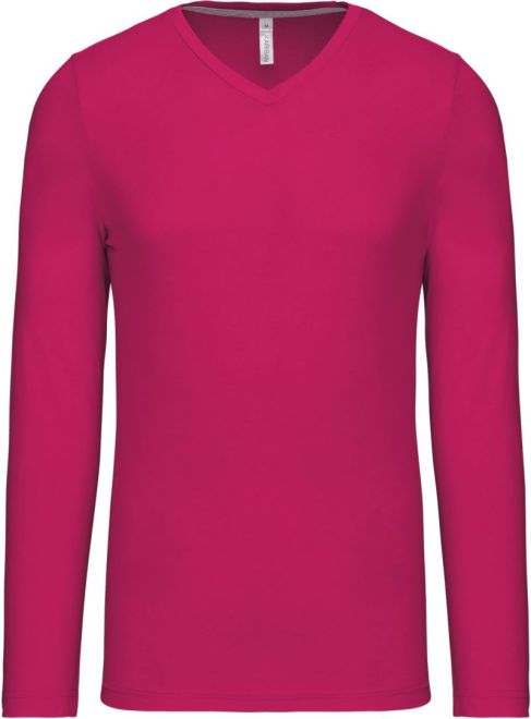 V-Ausschnitt T-Shirt langarm