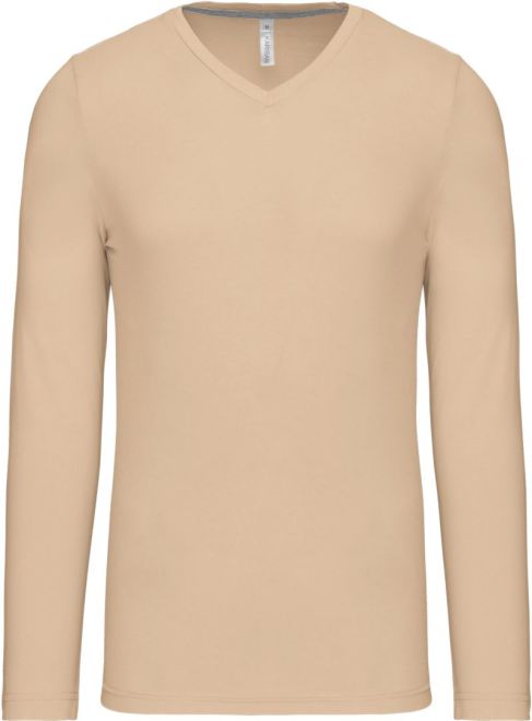 V-Ausschnitt T-Shirt langarm