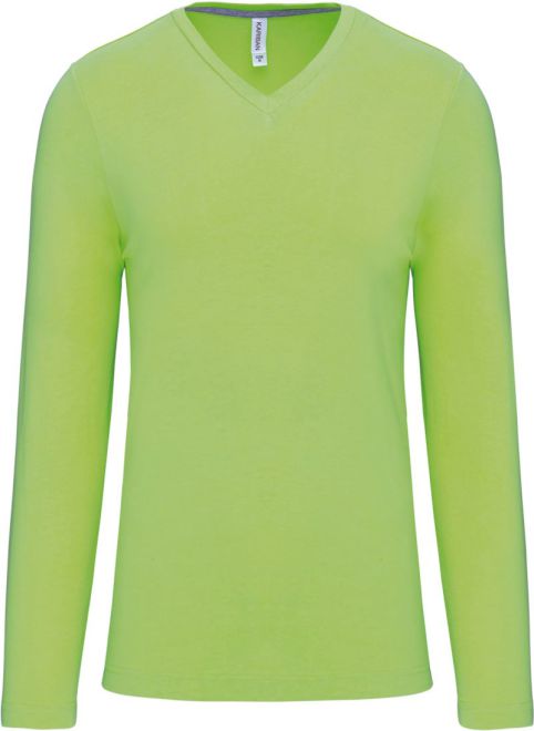 V-Ausschnitt T-Shirt langarm