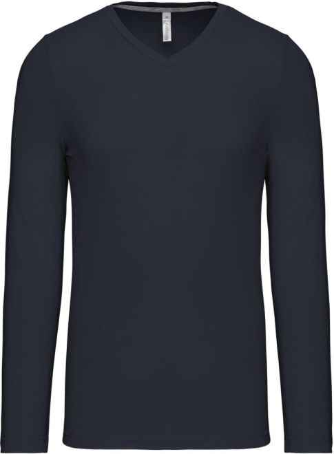 V-Ausschnitt T-Shirt langarm