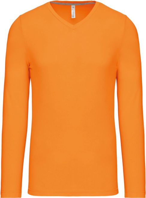V-Ausschnitt T-Shirt langarm