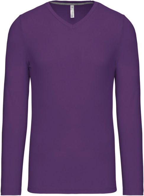 V-Ausschnitt T-Shirt langarm