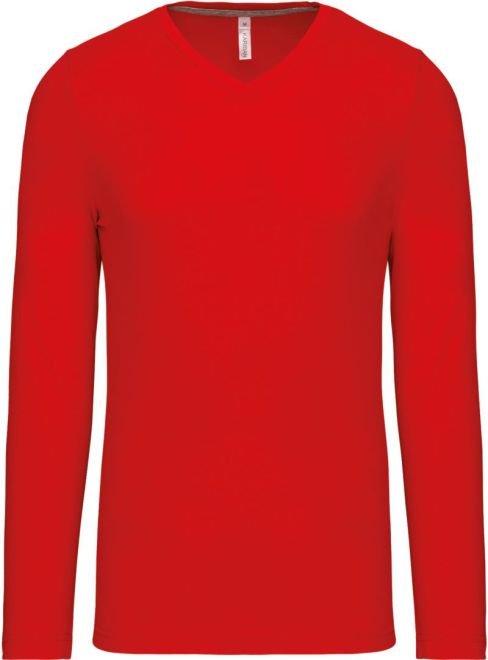 V-Ausschnitt T-Shirt langarm
