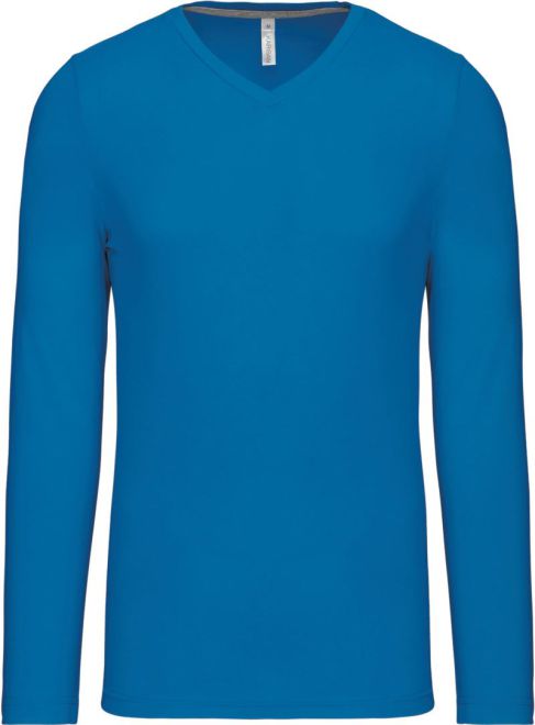 V-Ausschnitt T-Shirt langarm