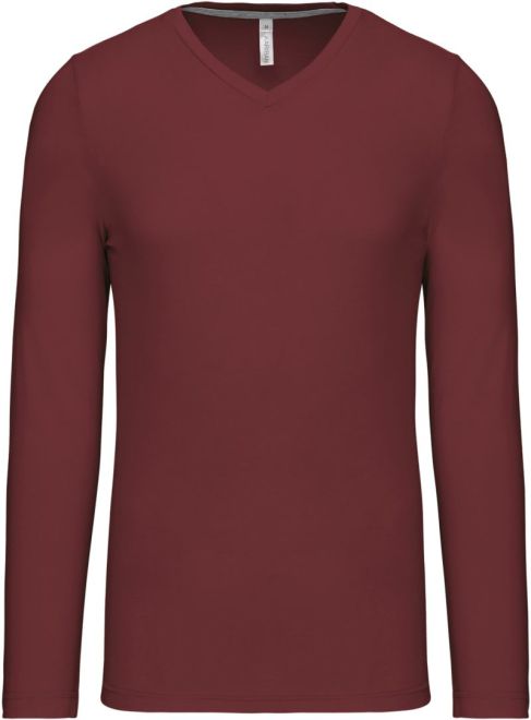 V-Ausschnitt T-Shirt langarm