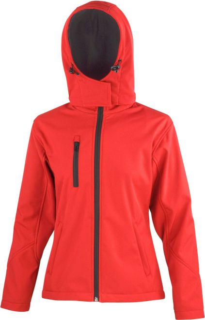 Damen 3-Lagen Softshell Kapuzenjacke