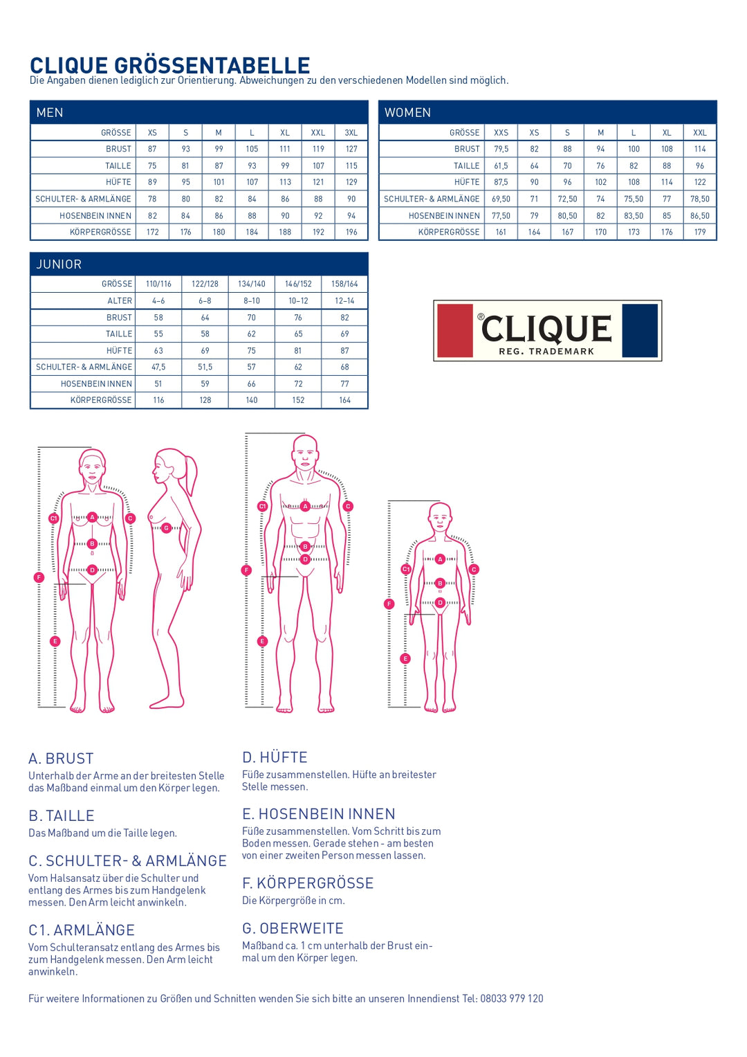 Clique Basic-T V-neck (Damen und Herren)