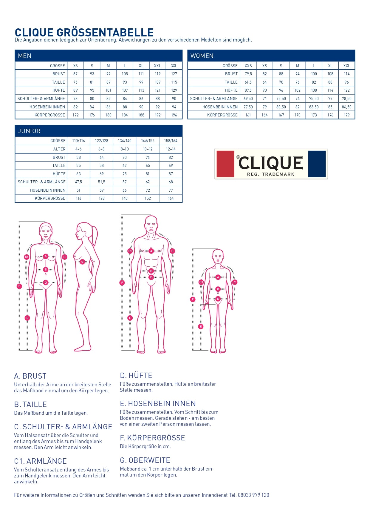 Clique Basic-T V-neck (Damen und Herren)